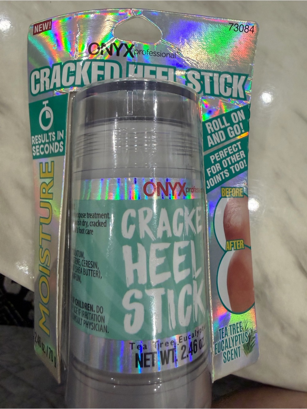 Onyx Cracked Heel Stick Teal Silver Packaging